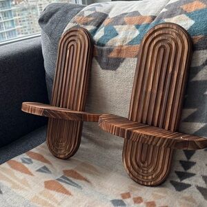 NEW SET OF 2 Wooden Arch Wall Shelf - Brown Decorative Wall Decor Boho